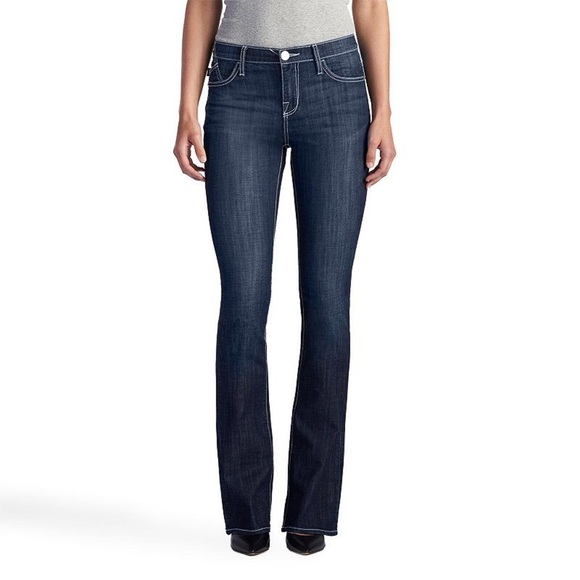 Rock & Republic Kasandra Embroidered Midrise Dark Blue  Wash Bootcut Jeans 4M - Picture 7 of 16